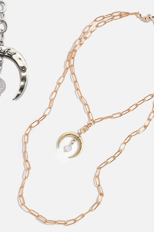 Grateful Crescent Moon Klink Necklace - klink