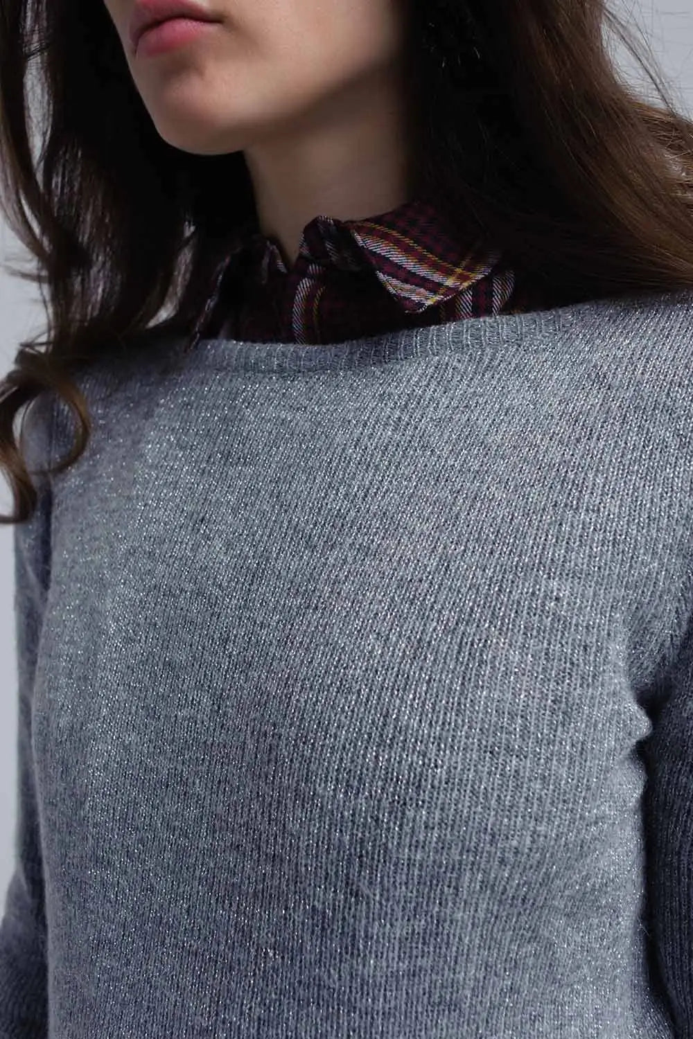 Gray shiny sweater - Sweaters