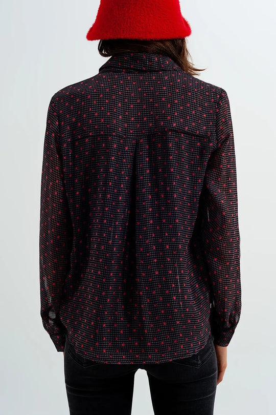 Gray shirt with abstract flower - Shirts