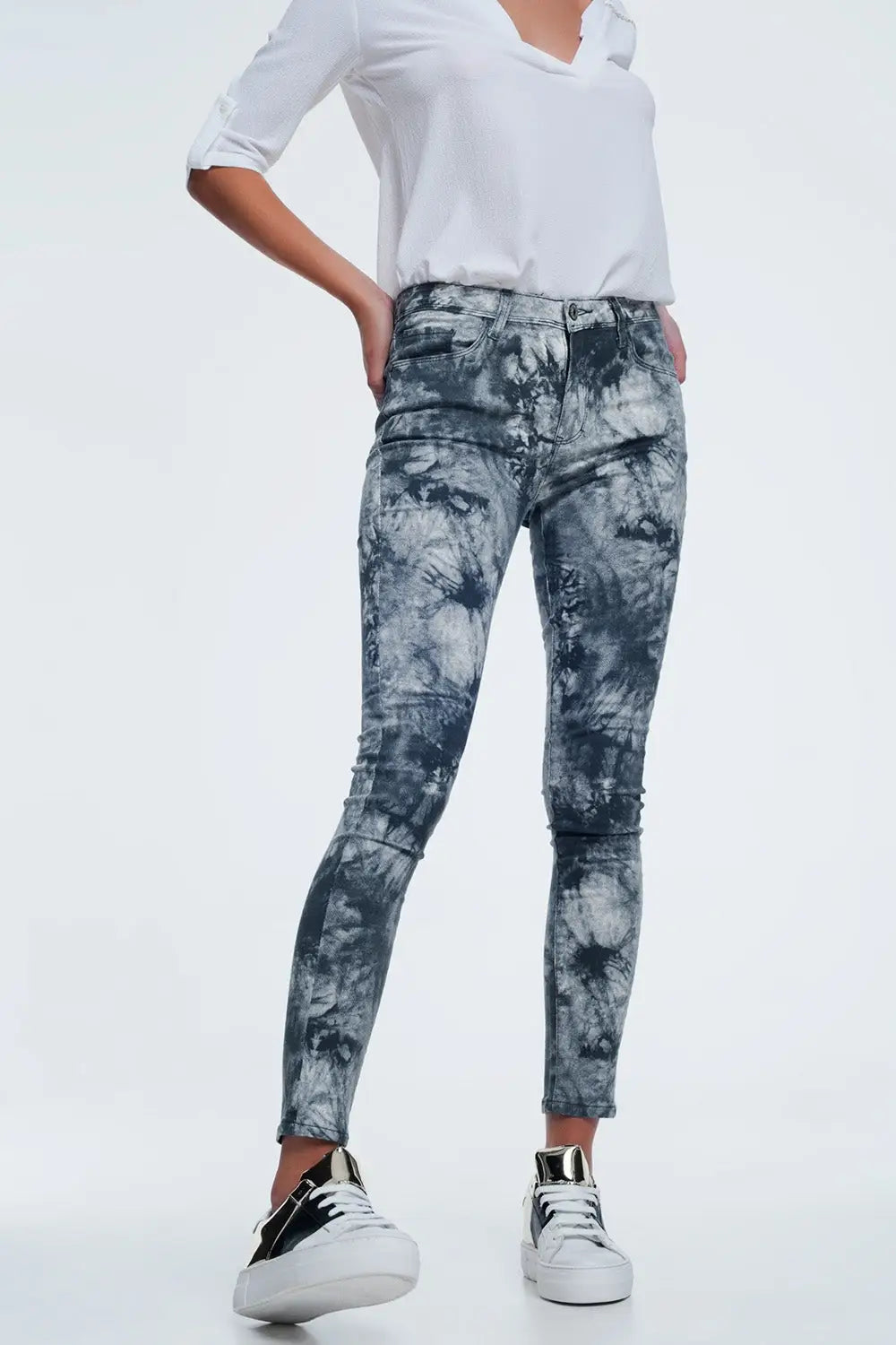 Gray tinted slim pants - Pants