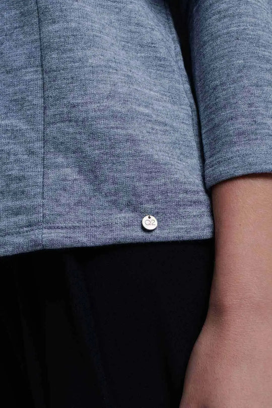 Gray top with ruffle and open detail - Shirts