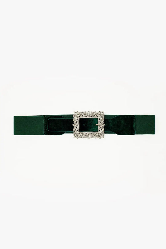Green Belt with rhinestones and adjustable elastic - One Size / Green - Accesory