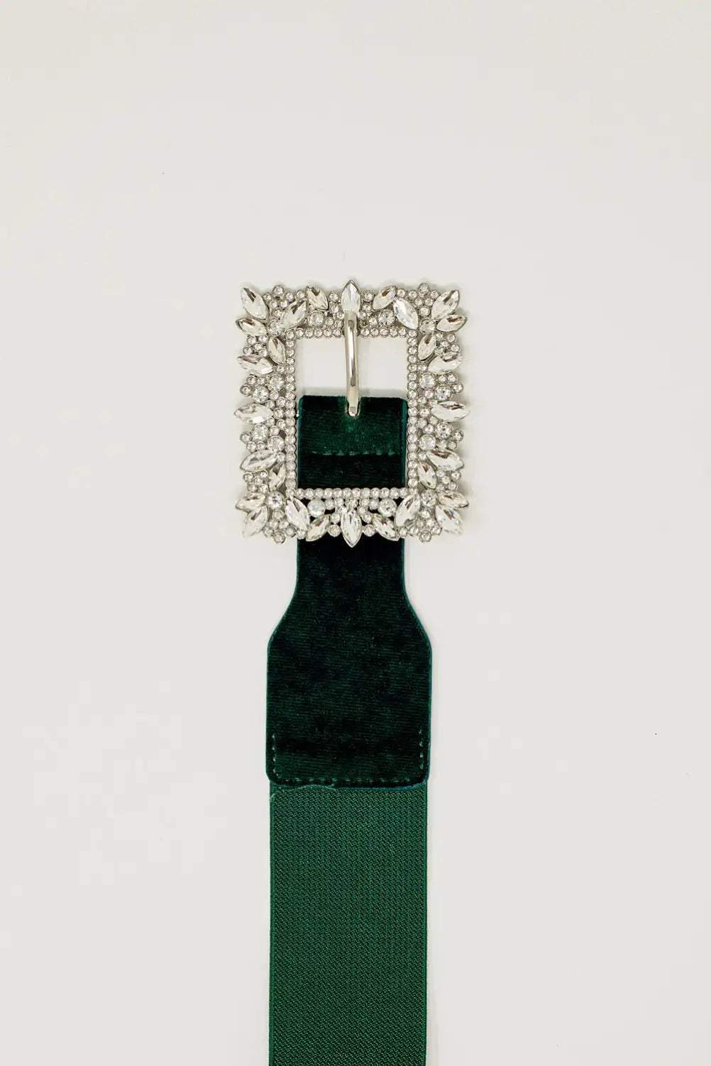 Green Belt with rhinestones and adjustable elastic - One Size / Green - Accesory