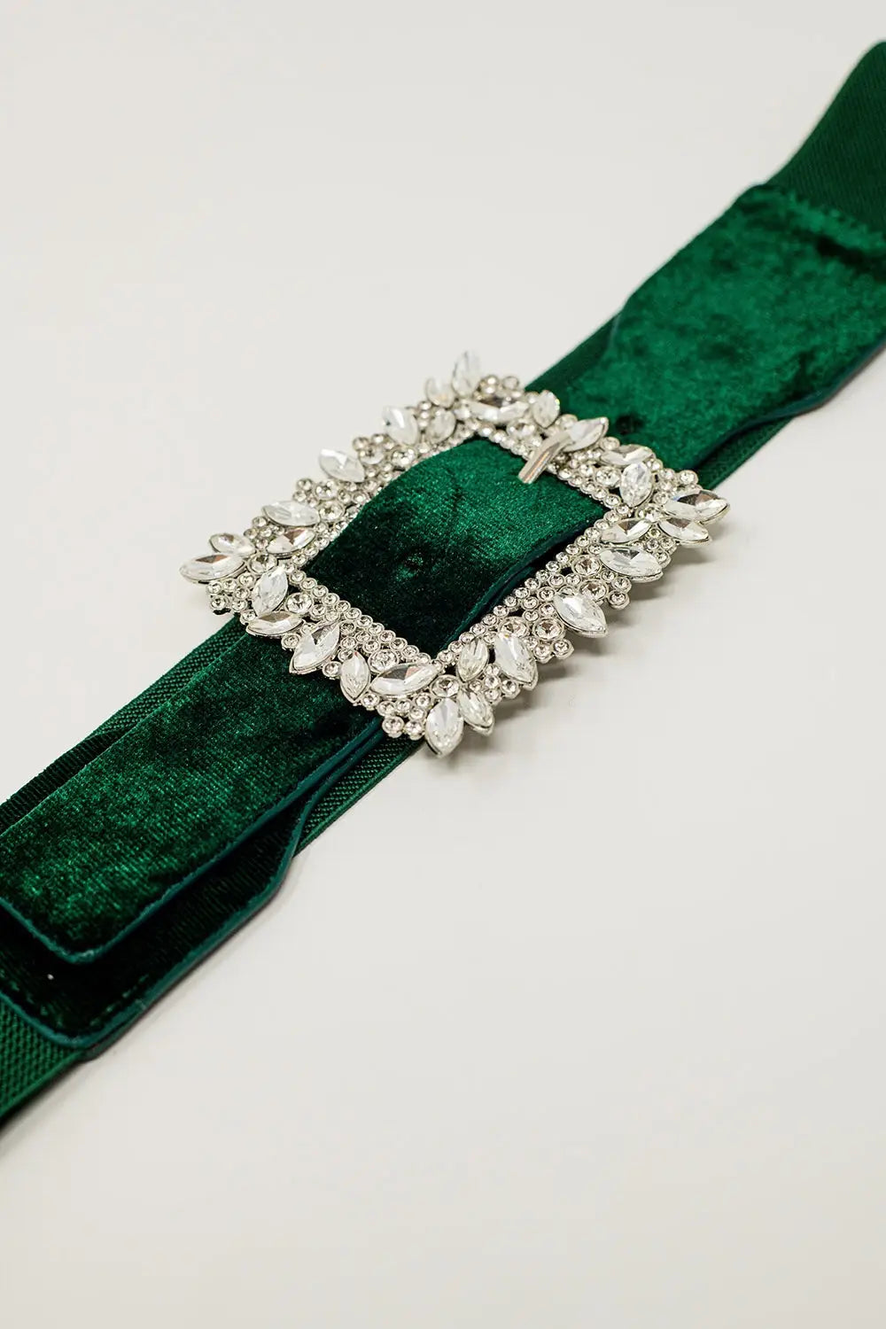 Green Belt with rhinestones and adjustable elastic - One Size / Green - Accesory