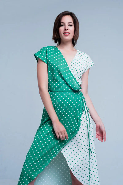 Green dress with polka dots - Dresses