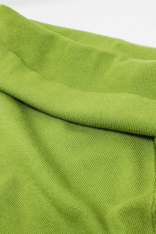 green fine knit sweater with wide boat neck - One Size / Green - Sweaters