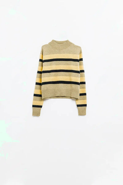Green sweater with black and yellow stripes - Sweaters