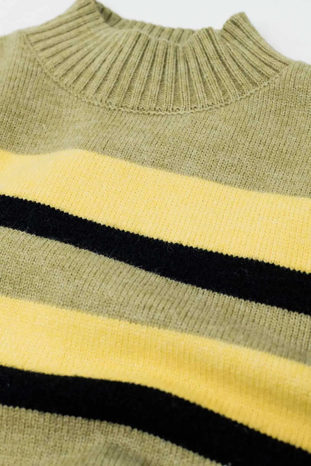 Green sweater with black and yellow stripes - Sweaters