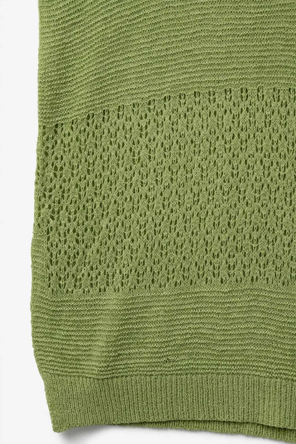 Green sweater with soft open knit and dropped sleeves - One Size / Green - Sweaters