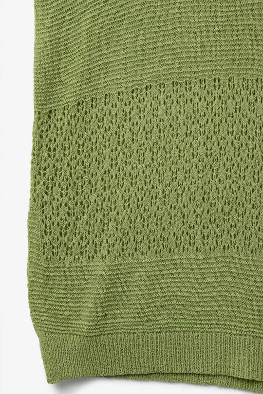Green sweater with soft open knit and dropped sleeves - One Size / Green - Sweaters