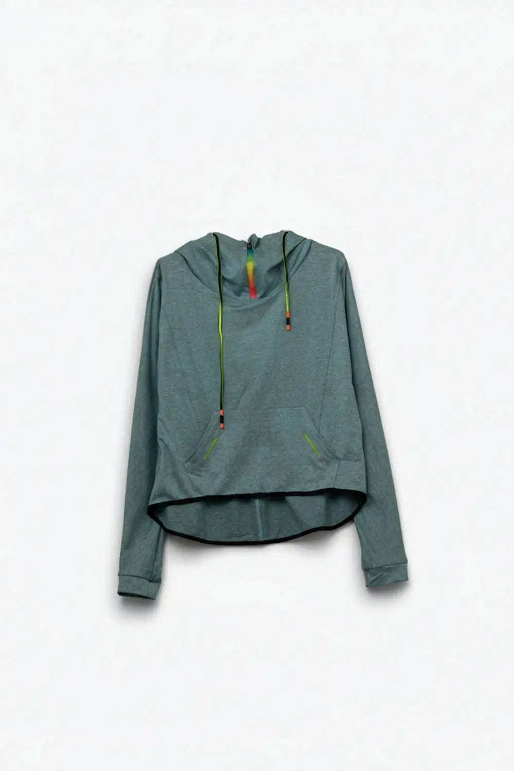 Q2 Greenish-Gray Sweater with Lace and Zipper Details