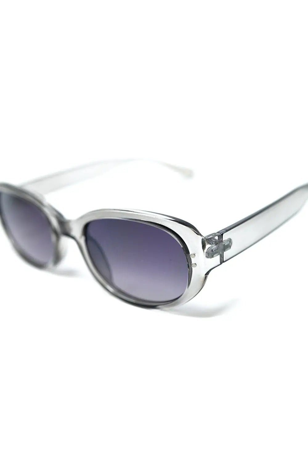Grey Acrylic Oval Oversized Sunglasses - One Size / Grey