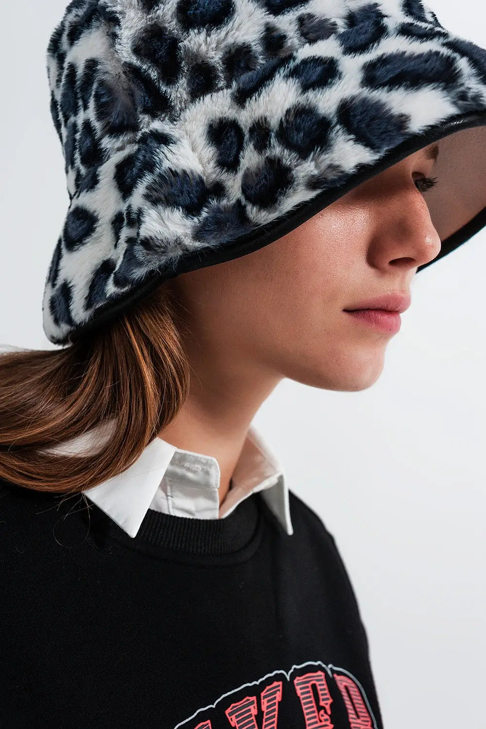 Grey bucket hat in animal print - One Size / Grey