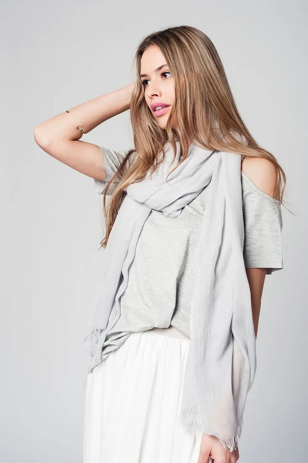 Grey cold shoulder top - Shirts