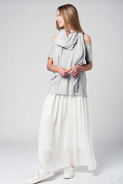 Grey cold shoulder top - Shirts