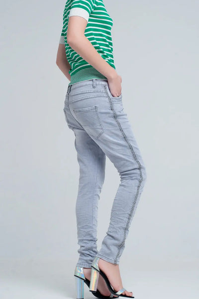 grey jeans with detail metalic - Jeans