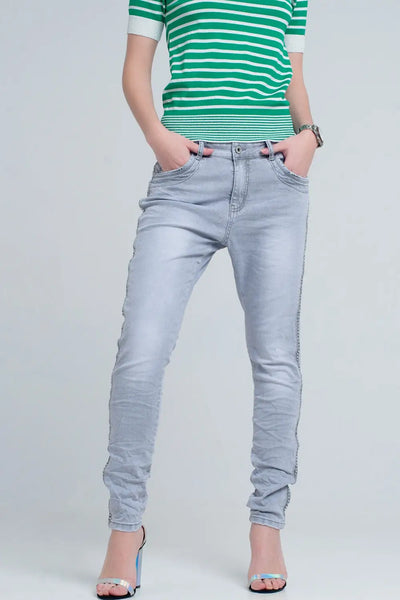 grey jeans with detail metalic - Jeans