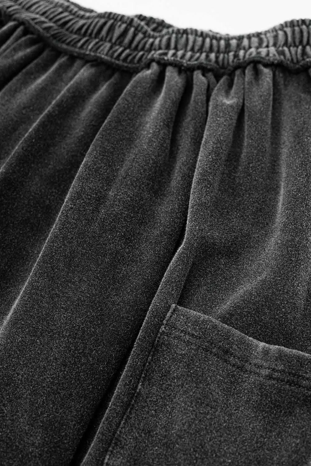 Grey jogger pants with elastic waist and pocket side - One Size / Grey - Pants