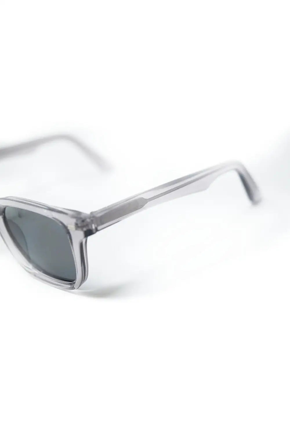 Grey Square Sunglasses with Black Gradient Lenses and metal side detail - One Size / Grey