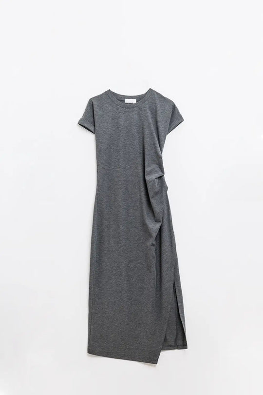 Grey stretch tencel sleeveless dress - Dresses