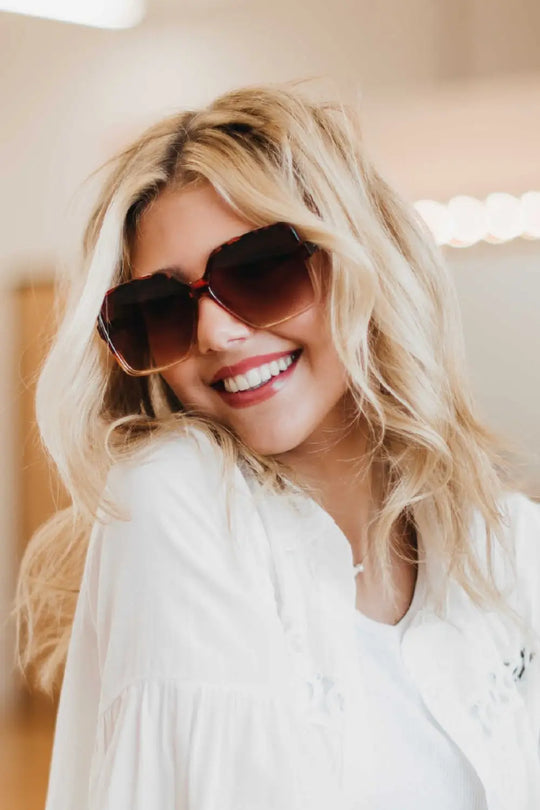 Hanna Hexagon Frame Sunglasses - Sunglasses