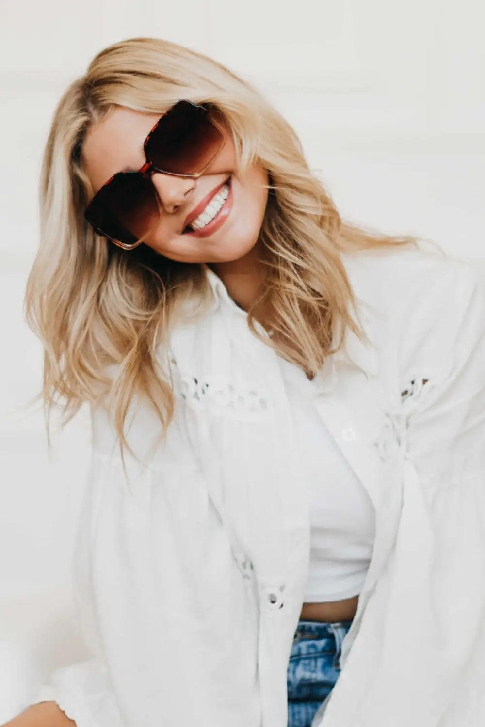 Hanna Hexagon Frame Sunglasses - Sunglasses