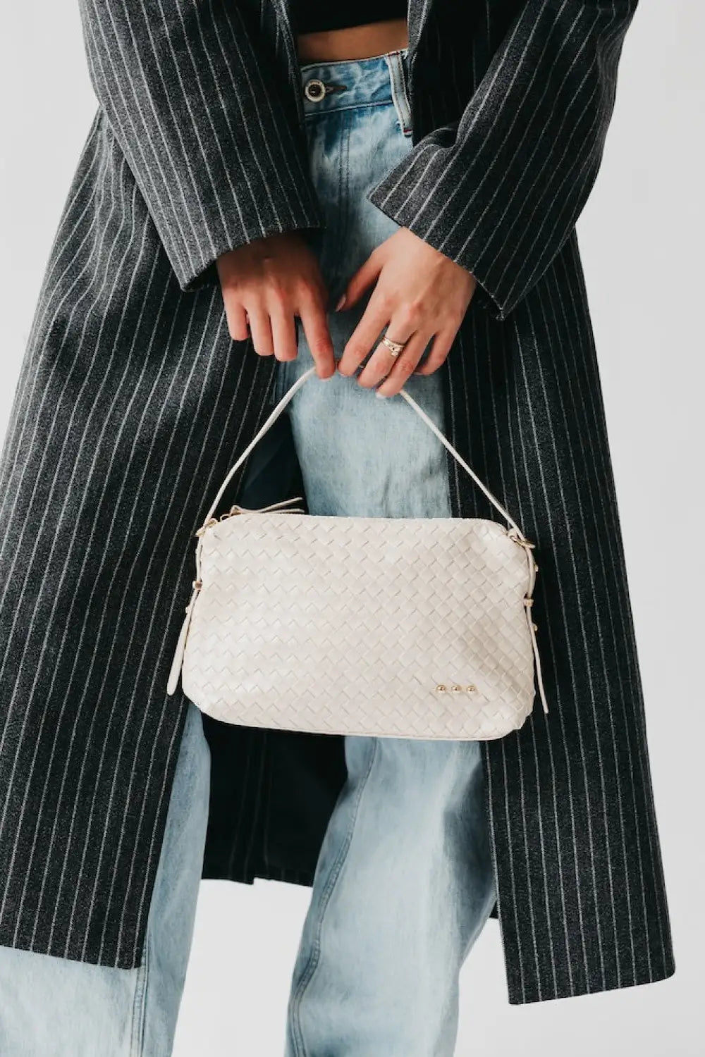 Harper Hobo Woven Shoulder Bag - Cream - Shoulder Bag