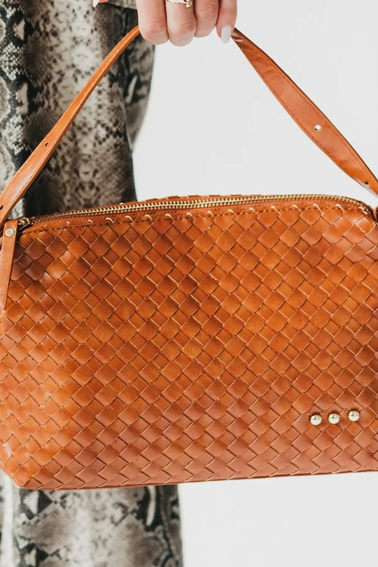 Harper Hobo Woven Shoulder Bag - Brown - Shoulder Bag