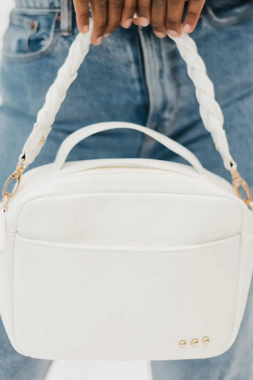 Harriet Handle Crossbody and Shoulder Bag - Cream - Crossbody Bag