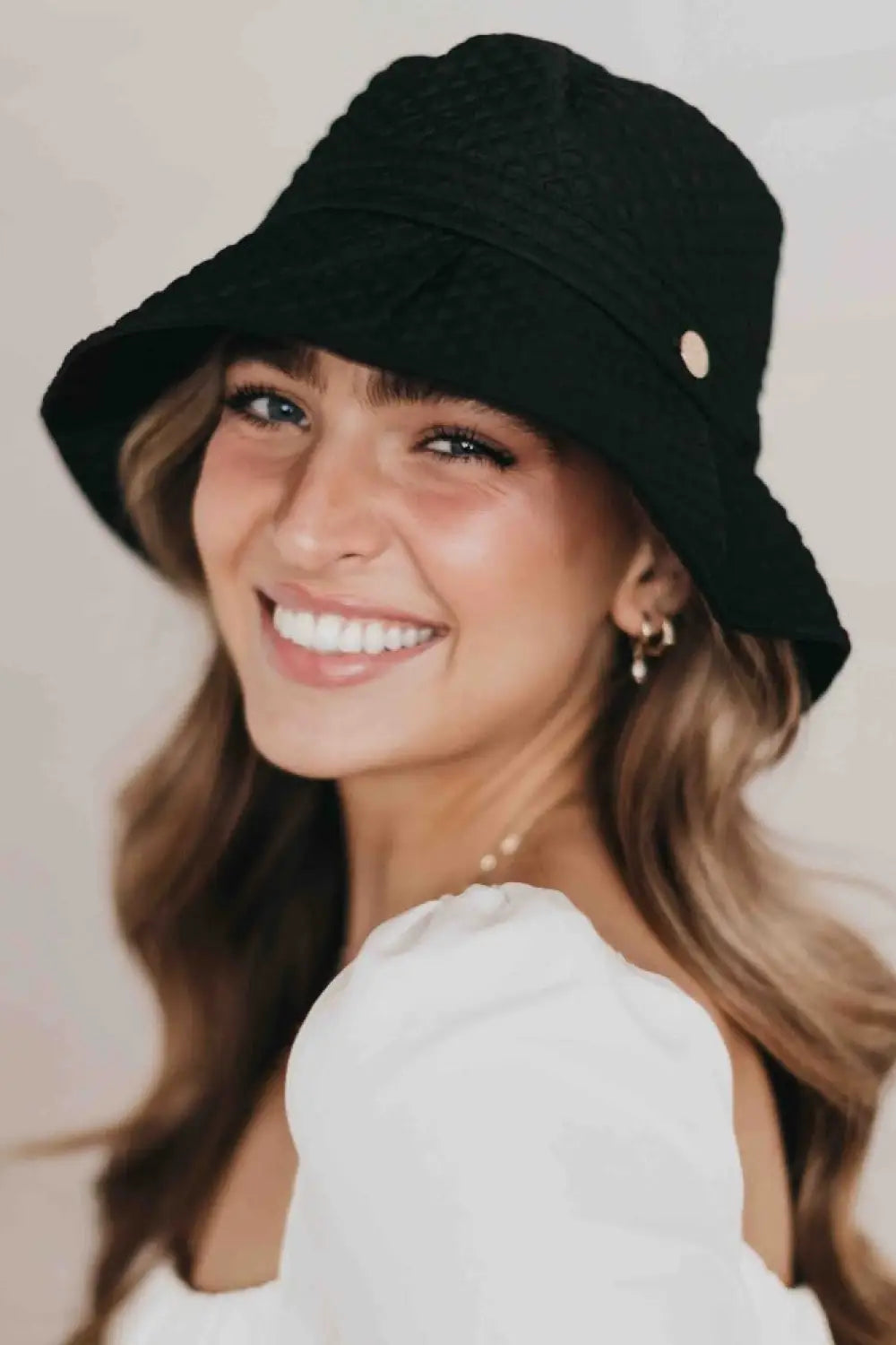 Frankie Quilted Bucket Hat - Black - Bucket Hat