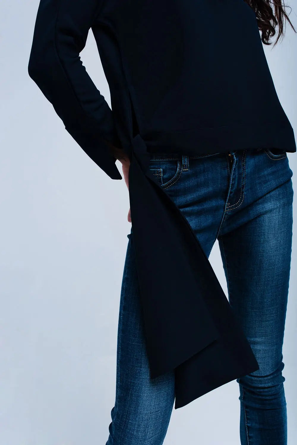 Haut navy avec noeud - Tee-Shirt