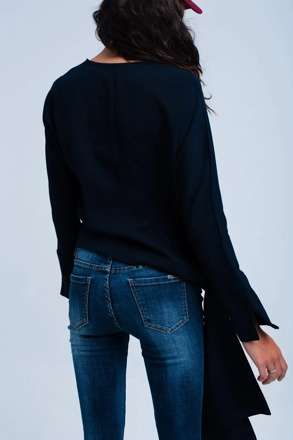 Haut navy avec noeud - Tee-Shirt