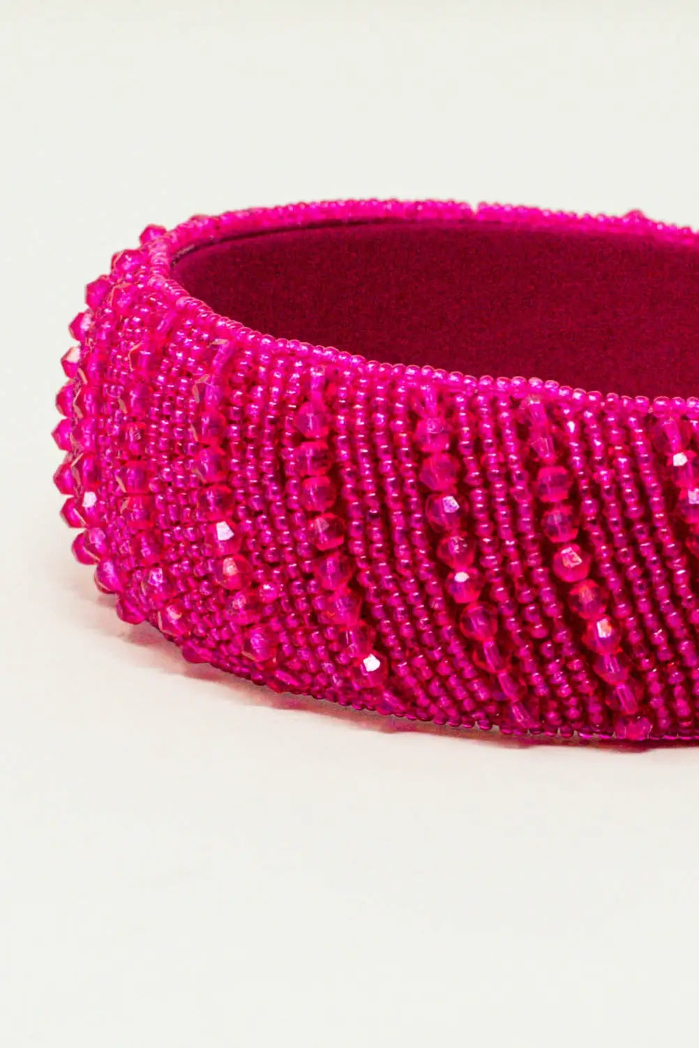 Headband with Beads in Fuchsia - One Size / Fuchsia