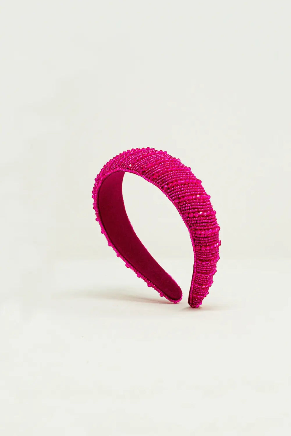 Headband with Beads in Fuchsia - One Size / Fuchsia
