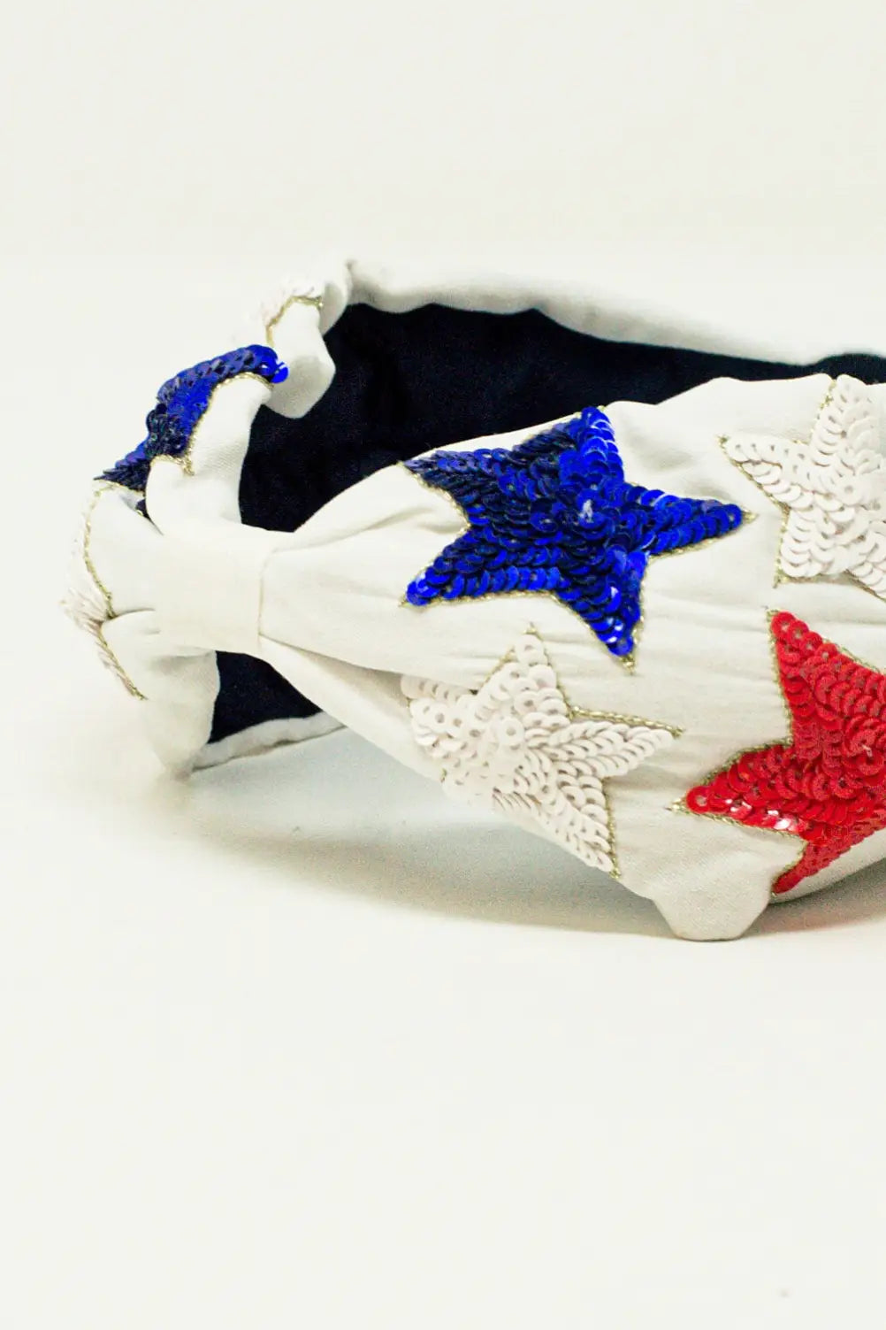 Headband with sequin stars in white - One Size / White