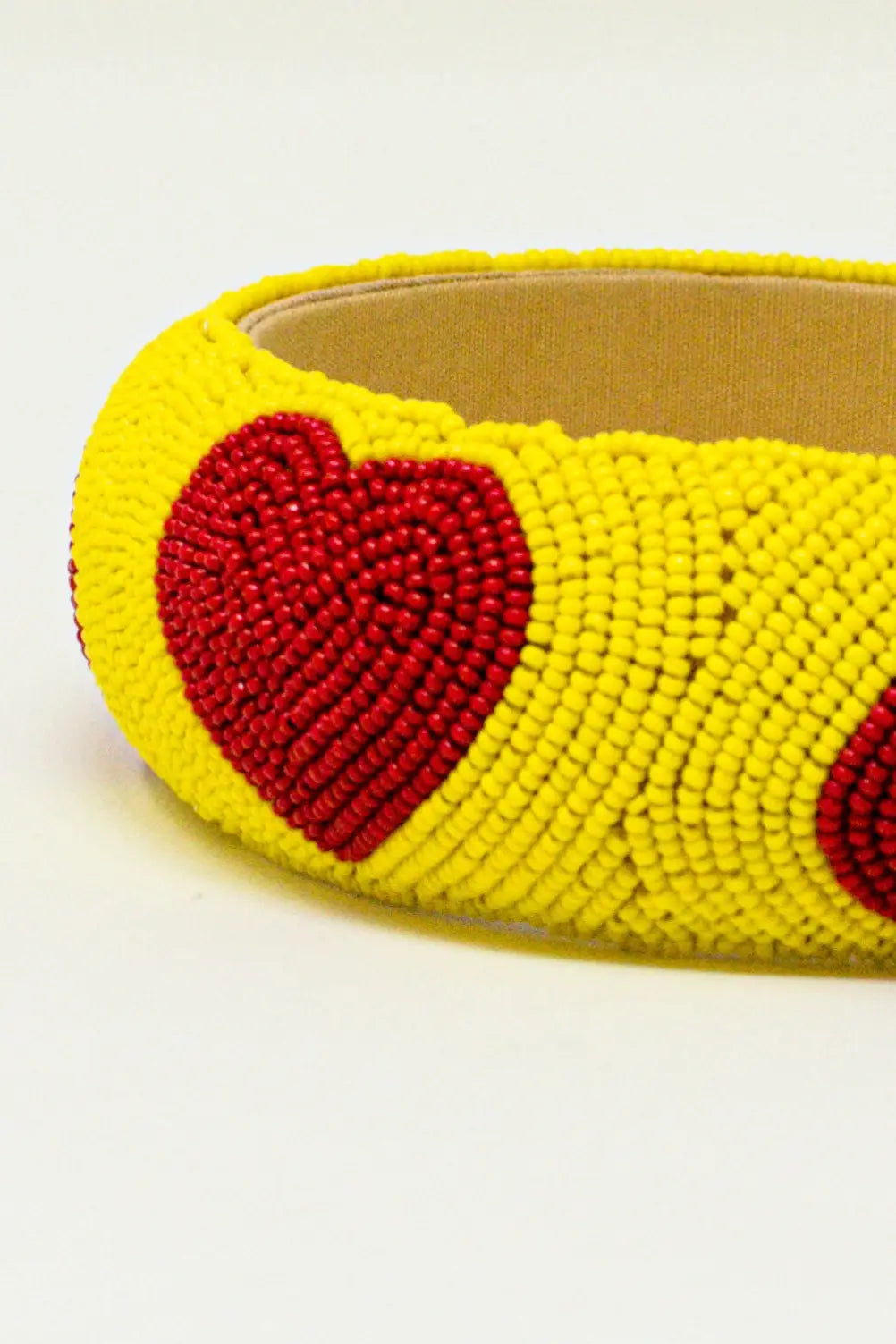 Heart Detail Beads Headband in Yellow - One Size / Yellow