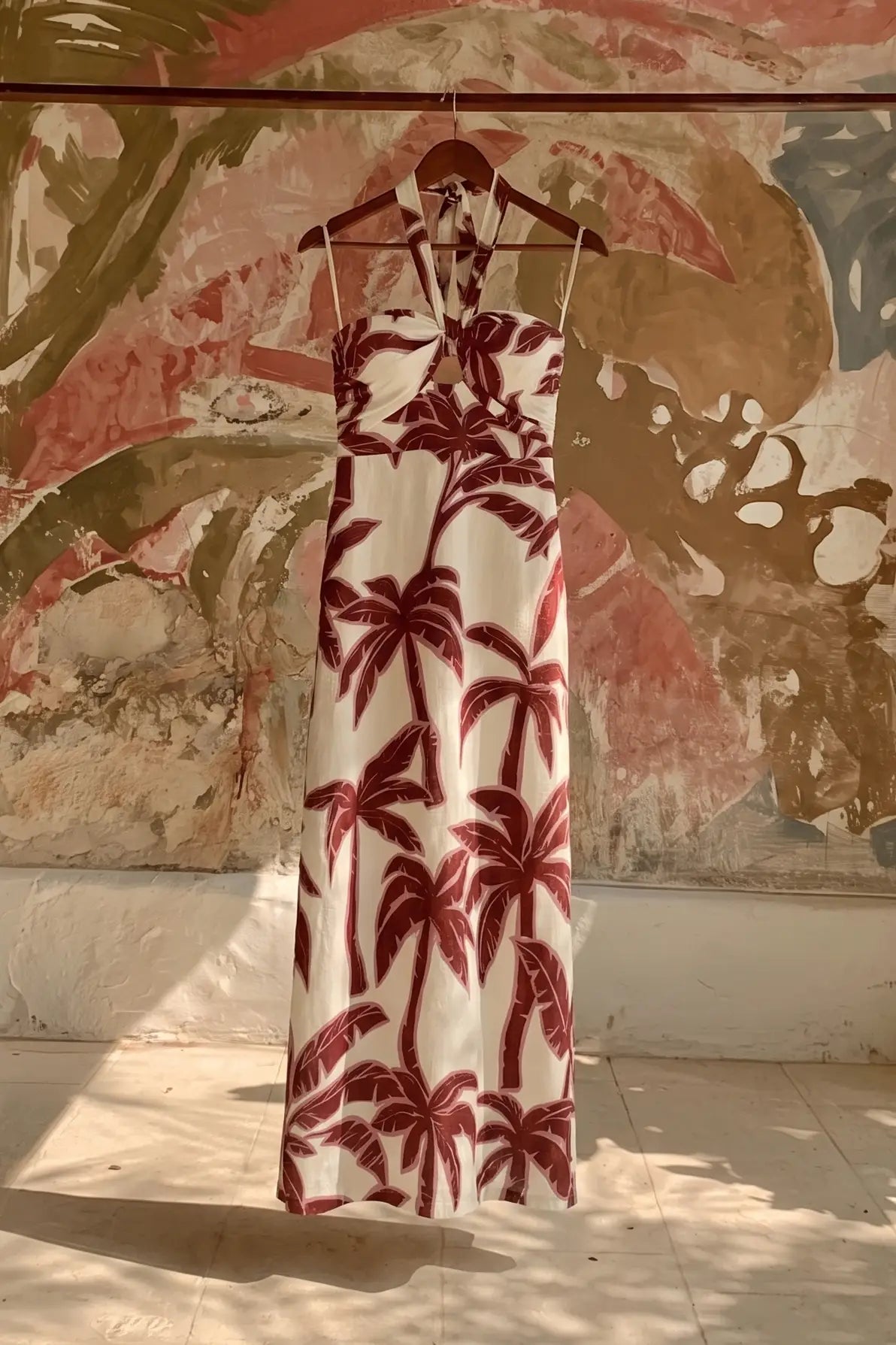 PALM SIREN WOVEN MIDI DRESS - DRESSES