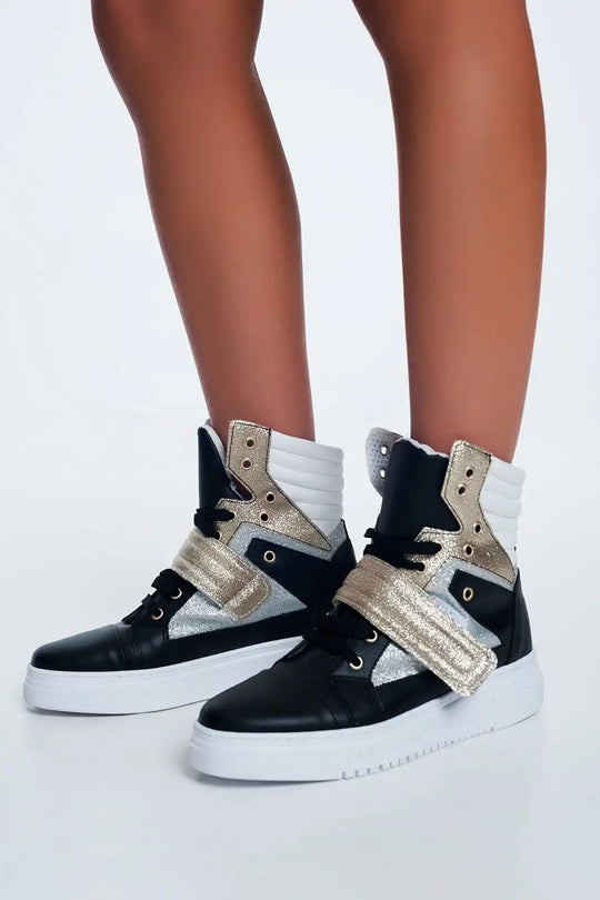 Hi-top sneakers in gold - Shoes
