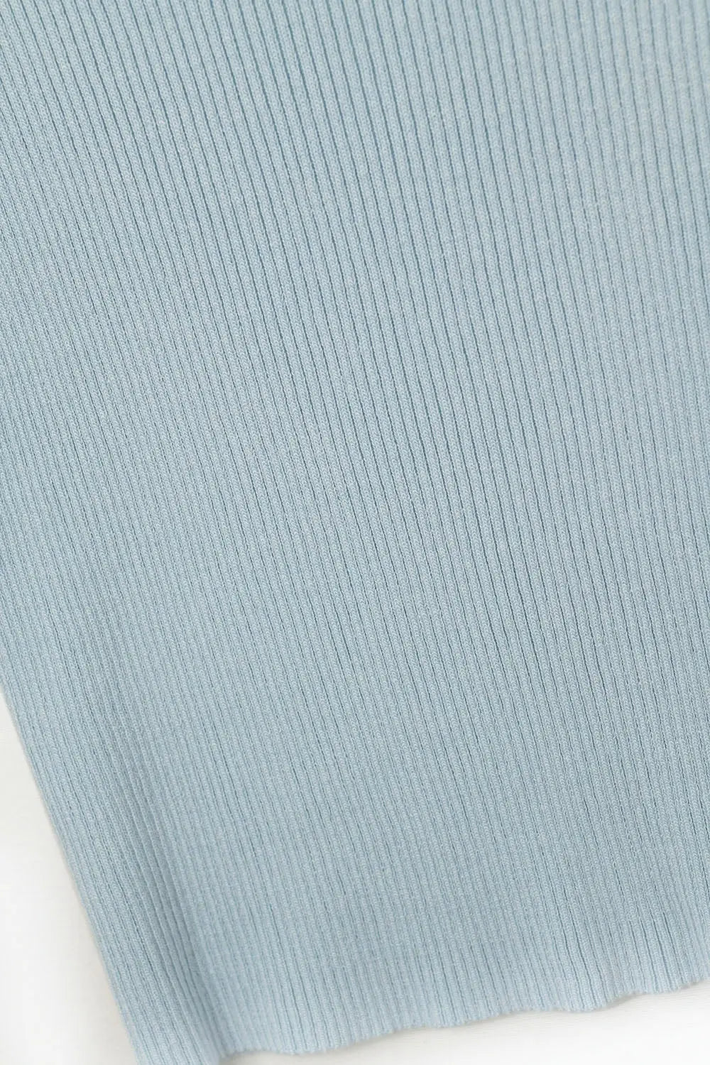 High Neck Cap Sleeves ribbed sweater in blue - One Size / Blue - Sweaters