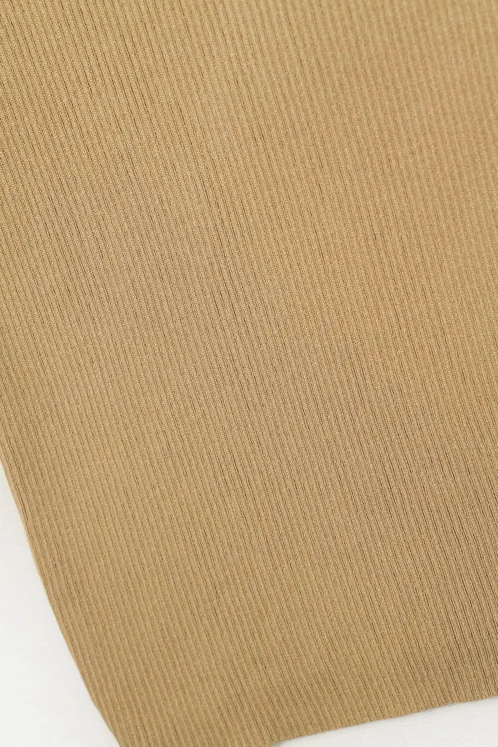 High Neck Cap Sleeves ribbed sweater in camel - One Size / Brown - Sweaters