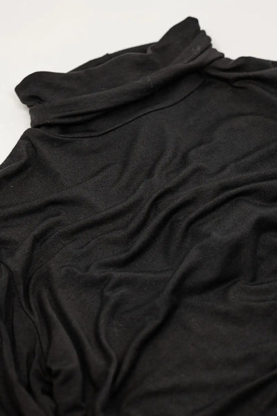 High Neck Long Sleeve top in black modal - Tops