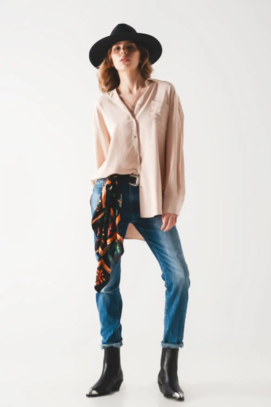 High rise cigarette jeans in midwash - Jeans