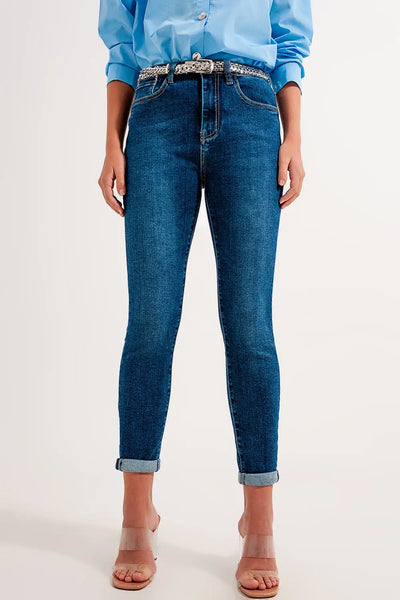 High rise skinny jeans in darkwash - Jeans