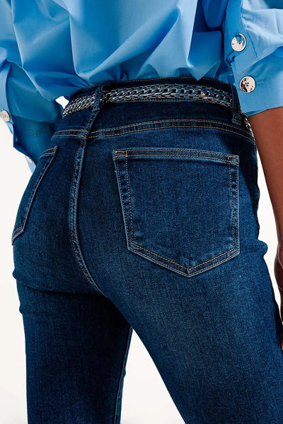 High rise skinny jeans in darkwash - Jeans