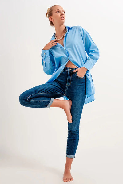 High rise skinny jeans in darkwash - Jeans