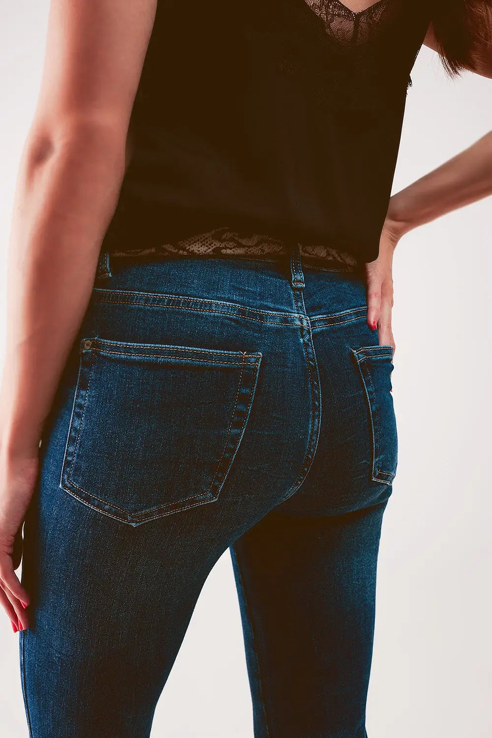 High rise skinny jeans in midwash blue - Jeans