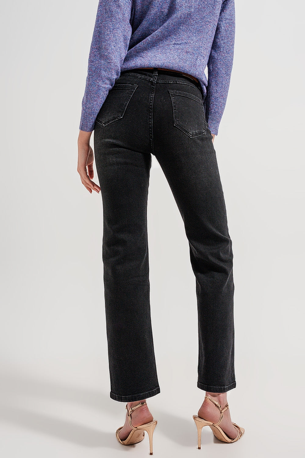 high rise slouchy mom jeans in black