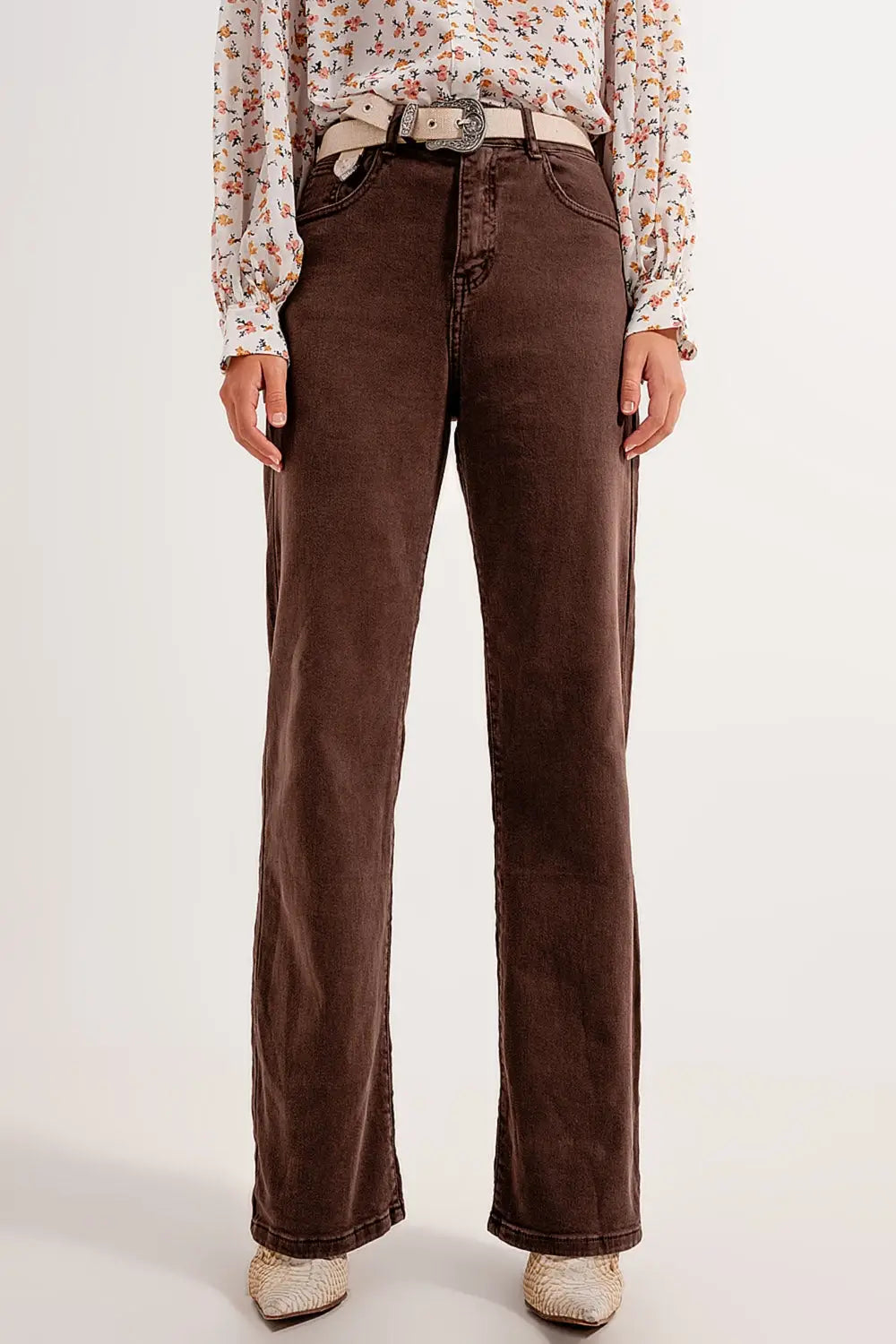High rise slouchy mom jeans in chocolate - Jeans