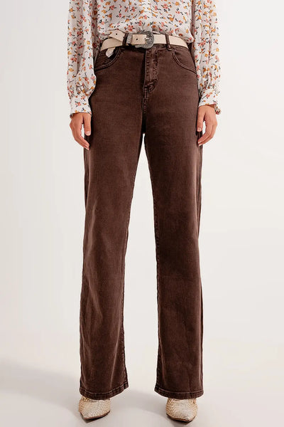 High rise slouchy mom jeans in chocolate - Jeans