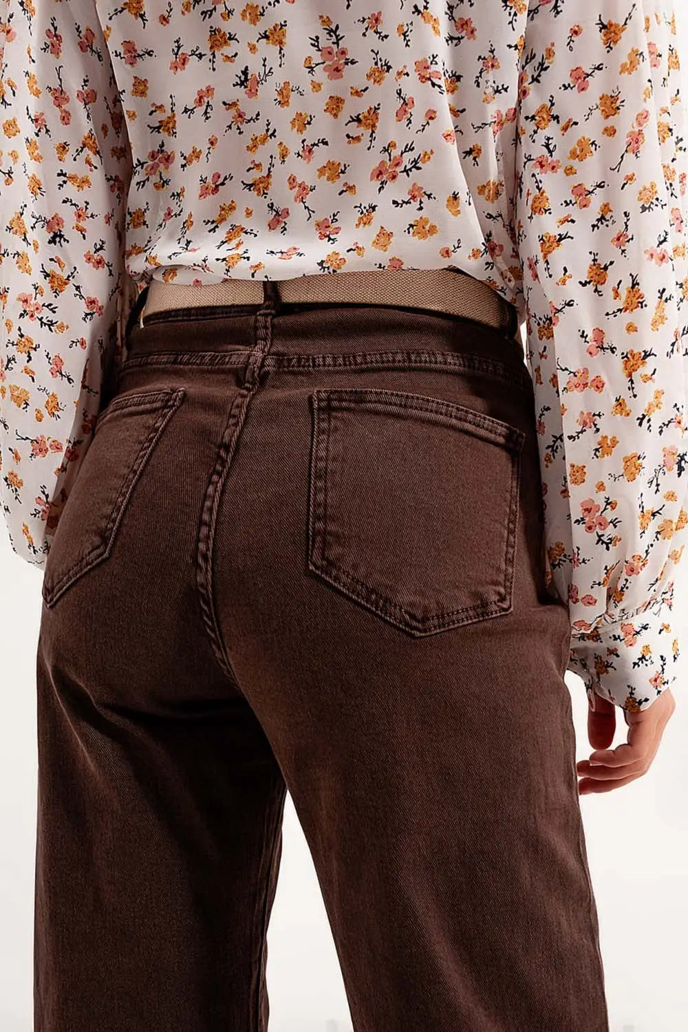 High rise slouchy mom jeans in chocolate - Jeans